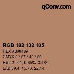 カラーコード: RGB 182 132 105 | qconv.com