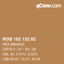Color code: RGB 182 132 82 | qconv.com