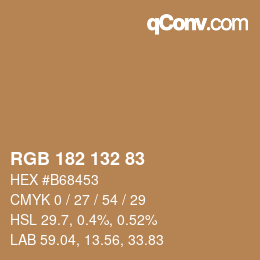 Color code: RGB 182 132 83 | qconv.com