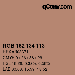 Color code: RGB 182 134 113 | qconv.com