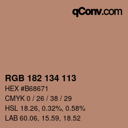 Color code: RGB 182 134 113 | qconv.com