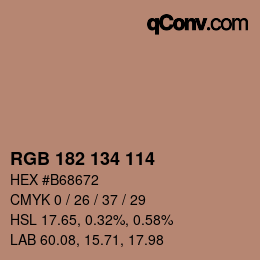 Color code: RGB 182 134 114 | qconv.com