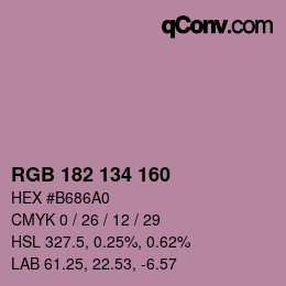 Color code: RGB 182 134 160 | qconv.com