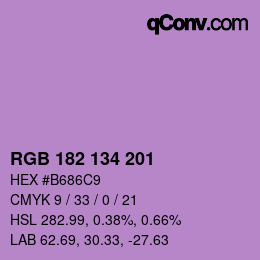 Color code: RGB 182 134 201 | qconv.com