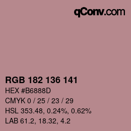 Farbcode: RGB 182 136 141 | qconv.com