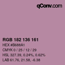 Color code: RGB 182 136 161 | qconv.com