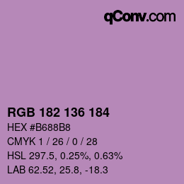 Color code: RGB 182 136 184 | qconv.com