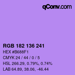 Farbcode: RGB 182 136 241 | qconv.com