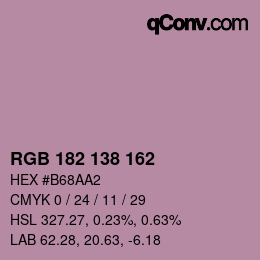 Color code: RGB 182 138 162 | qconv.com