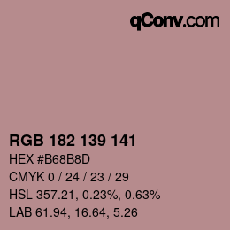 Código de color: RGB 182 139 141 | qconv.com