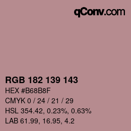 Código de color: RGB 182 139 143 | qconv.com