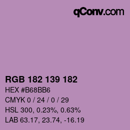 颜色代码: RGB 182 139 182 | qconv.com