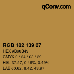 Farbcode: RGB 182 139 67 | qconv.com