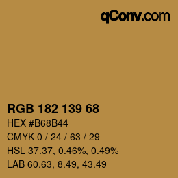 Código de color: RGB 182 139 68 | qconv.com