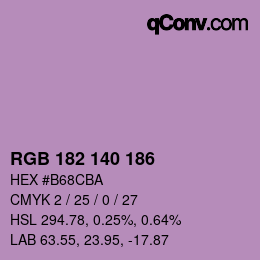 Color code: RGB 182 140 186 | qconv.com