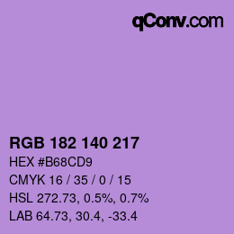 Color code: RGB 182 140 217 | qconv.com