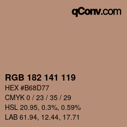 Código de color: RGB 182 141 119 | qconv.com