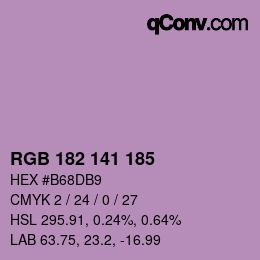 Color code: RGB 182 141 185 | qconv.com