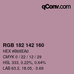 カラーコード: RGB 182 142 160 | qconv.com