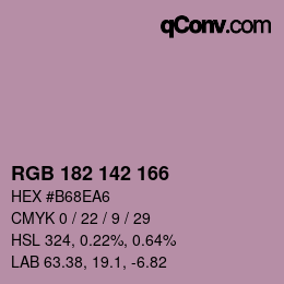 Color code: RGB 182 142 166 | qconv.com