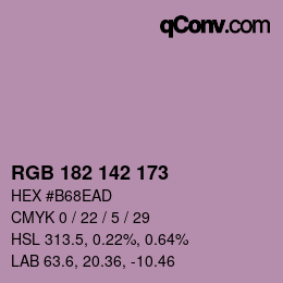 Color code: RGB 182 142 173 | qconv.com