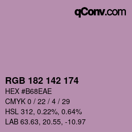 Color code: RGB 182 142 174 | qconv.com