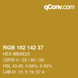 カラーコード: RGB 182 142 37 | qconv.com