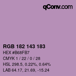 Color code: RGB 182 143 183 | qconv.com