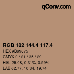 カラーコード: RGB 182 144.4 117.4 | qconv.com