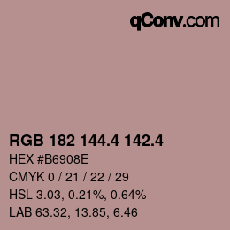 カラーコード: RGB 182 144.4 142.4 | qconv.com