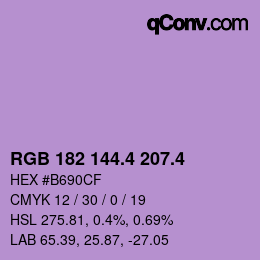 カラーコード: RGB 182 144.4 207.4 | qconv.com