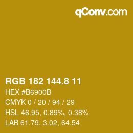 Color code: RGB 182 144.8 11 | qconv.com