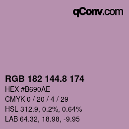 Color code: RGB 182 144.8 174 | qconv.com