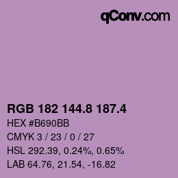 カラーコード: RGB 182 144.8 187.4 | qconv.com