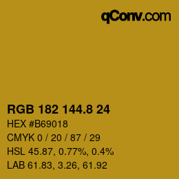 Color code: RGB 182 144.8 24 | qconv.com