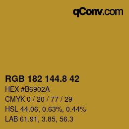 カラーコード: RGB 182 144.8 42 | qconv.com