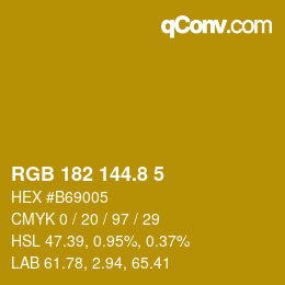カラーコード: RGB 182 144.8 5 | qconv.com