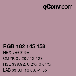 Color code: RGB 182 145 158 | qconv.com
