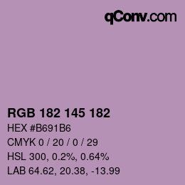 Color code: RGB 182 145 182 | qconv.com