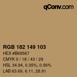 カラーコード: RGB 182 149 103 | qconv.com
