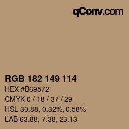 Color code: RGB 182 149 114 | qconv.com
