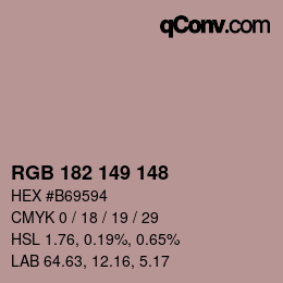 Farbcode: RGB 182 149 148 | qconv.com