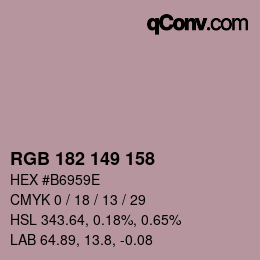 Color code: RGB 182 149 158 | qconv.com