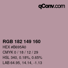Color code: RGB 182 149 160 | qconv.com