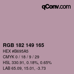 Color code: RGB 182 149 165 | qconv.com