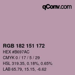 Color code: RGB 182 151 172 | qconv.com