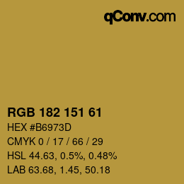Color code: RGB 182 151 61 | qconv.com