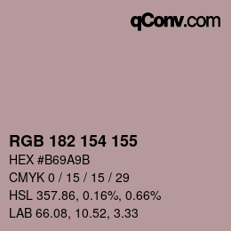 カラーコード: RGB 182 154 155 | qconv.com