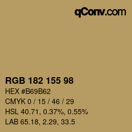 Farbcode: RGB 182 155 98 | qconv.com