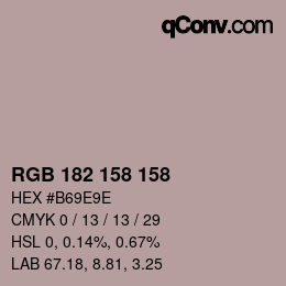 Color code: RGB 182 158 158 | qconv.com